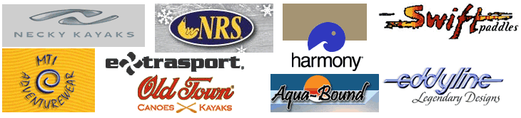 Necky Kayaks, NRS, Harmony, Switft Paddles, MTI Adventurewear, Extrasport, Old Town Canoes Kayaks, Aqua-Bound, Eddyline